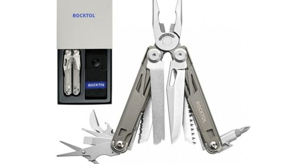 ROCKTOL SK02VG 19 en 1 es una multiherramienta compacta, resistente y de alto rendimiento, diseñada para quienes buscan calidad premium en un formato portátil. Equipada con hoja de acero VG-10 y estructura en acero inoxidable, es perfecta para uso diario (EDC), outdoor, bricolaje y situaciones exigentes.