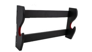 El soporte de pared para katana S5086 es la opción ideal para exhibir tu espada con elegancia, seguridad y estilo. Diseñado con madera negra de alta calidad y acabado interior en terciopelo rojo, protege la hoja mientras realza su presentación, convirtiéndolo en un elemento decorativo perfecto para cualquier espacio.