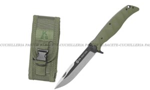 La navaja táctica K25 G10 Verde K destaca por su diseño moderno y funcional, ideal para actividades al aire libre como senderismo, camping o supervivencia.