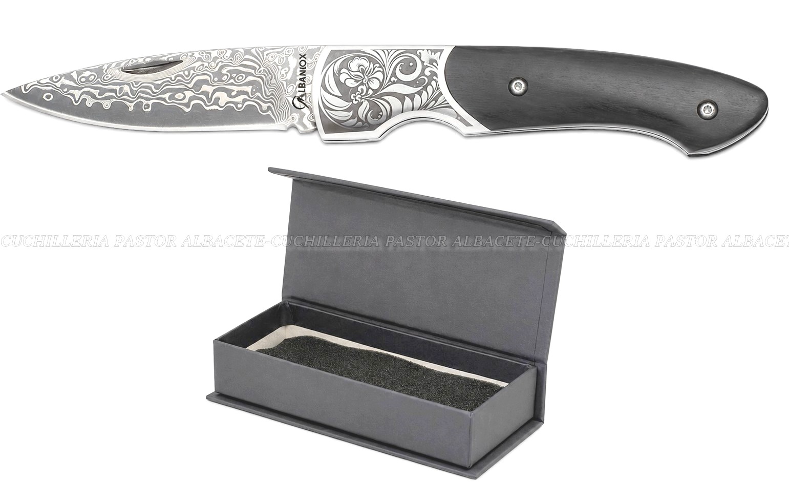 La Navaja Albainox Damasco combina diseño artesanal, materiales de alta calidad y un excelente rendimiento de corte.