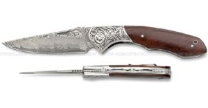 Navaja Albainox Damasco Madera: Elegancia Artesanal y Acero Damasco de 73 Capas