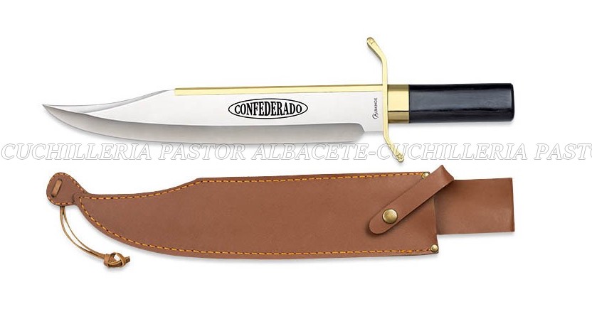 El cuchillo de caza Albainox Confederado Bowie 32658 destaca por su diseño imponente, gran resistencia y estética clásica inspirada en los legendarios cuchillos bowie.