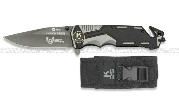 Navaja Táctica K25 con rompevidrios y corta-cinturón