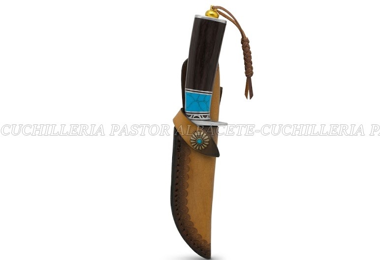 Albainox 32789 Cuchillo Caza Damasco 73 Capas Ébano y Resina - Imagen 2