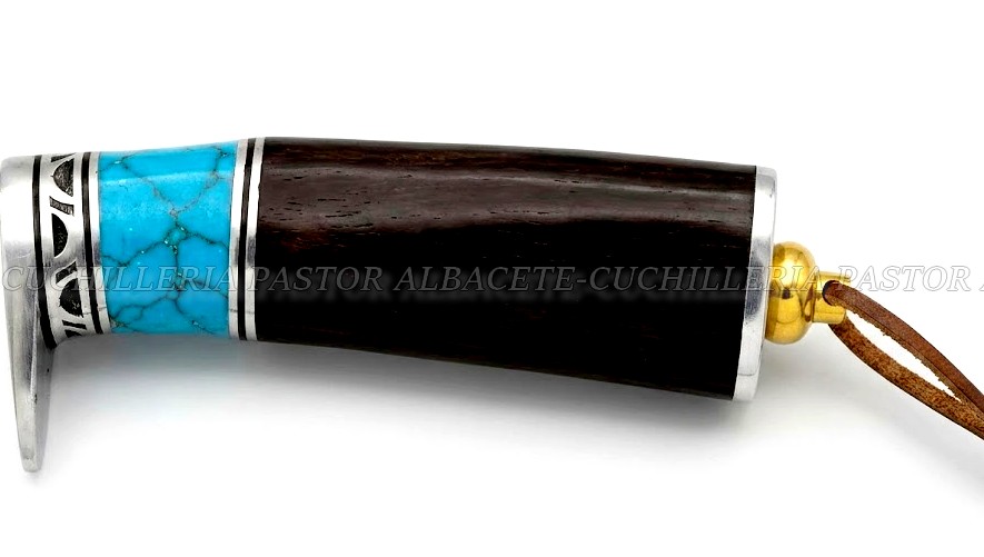 Cuchillo de Caza Albainox 32789 Damasco 73 Capas con Mango de Ébano y Resina