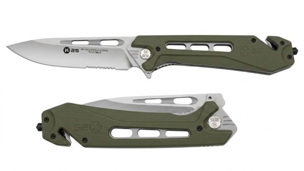 Navaja Táctica K25 25243 G10 Verde Acero 7Cr17Mov