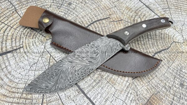 Cuchillo Pluma Caza Mango Madera