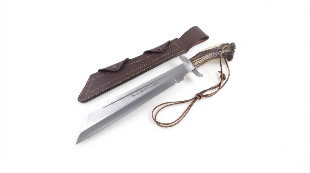 Machete Muela SHERPA-28S Asta de Ciervo Funda Cuero - Imagen 2
